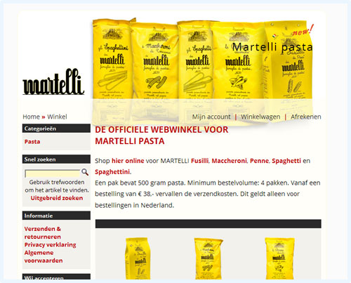 Martelli pasta Nederland